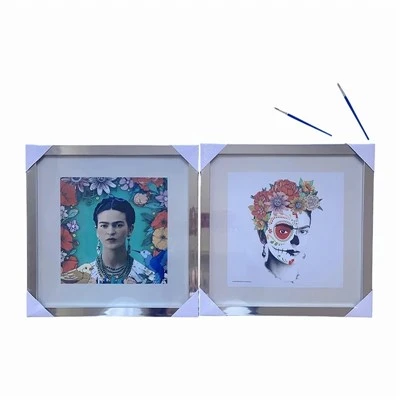 Veelkleurig canvas schilderijframe